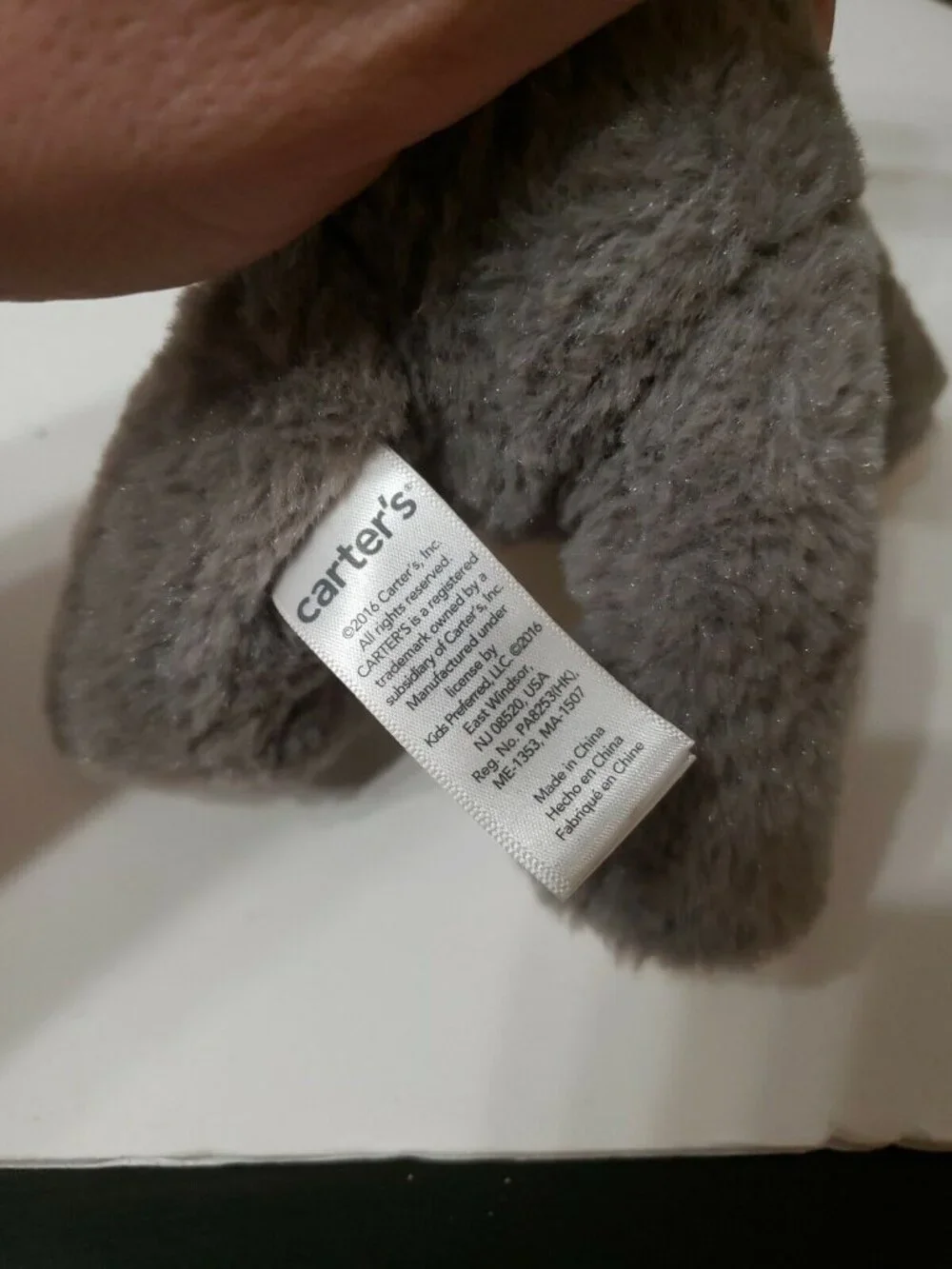 Carters Grey Donkey Mule Baby Plush Soft Stuffed Animal Lovey Toy